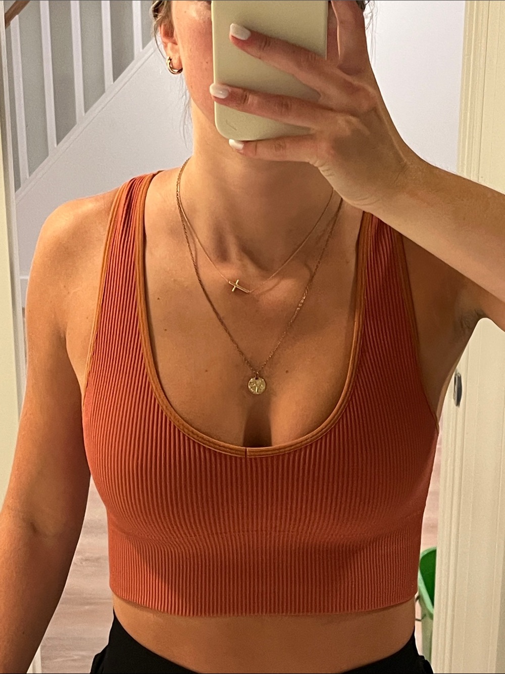 Ribbed Scoop Crop sprits bra